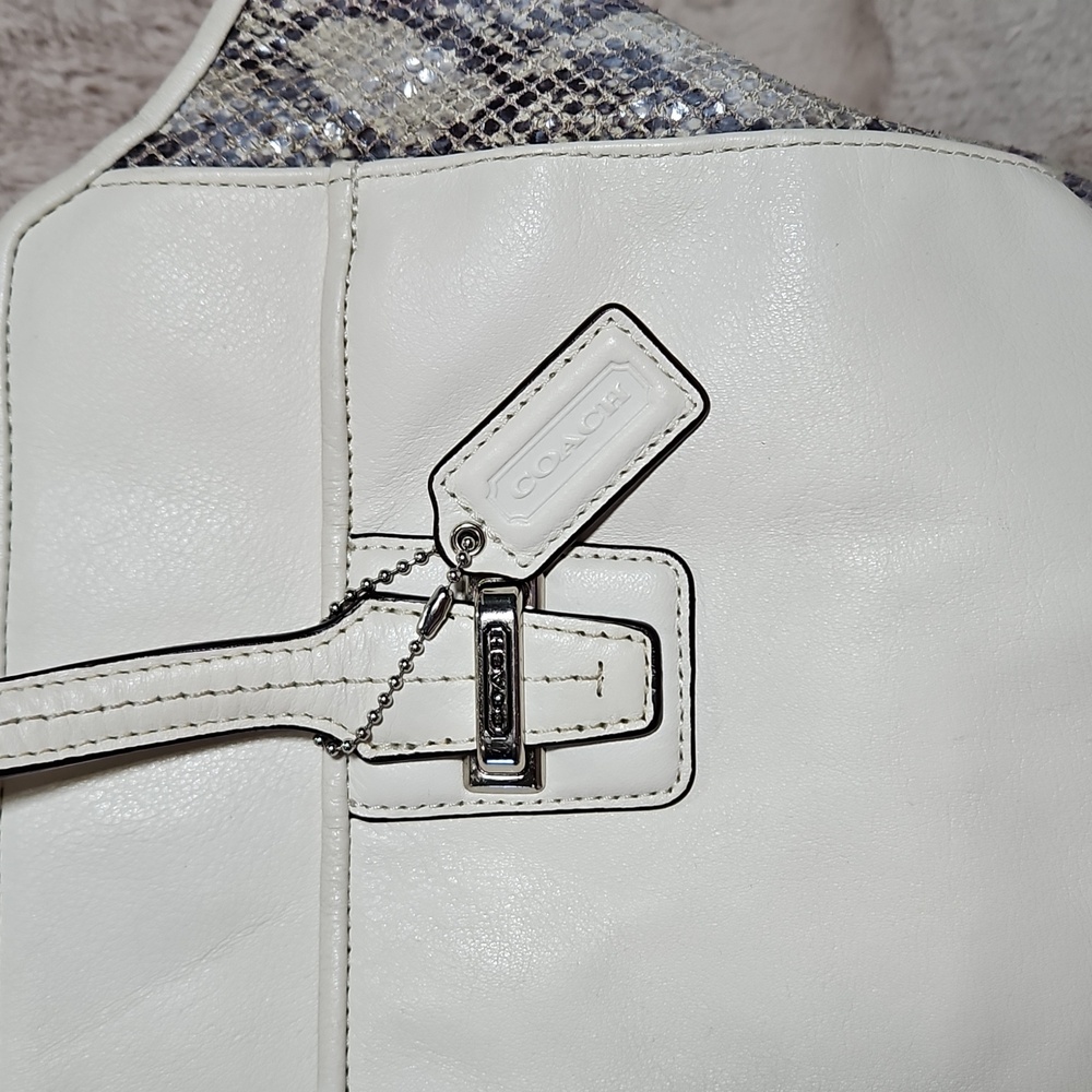 2014 EUC Coach Ivory Mixed Leather Python Alexis … - image 2